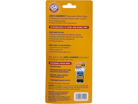 Arm & Hammer Dog Bone Shape Poop Bag Dispenser w Bags