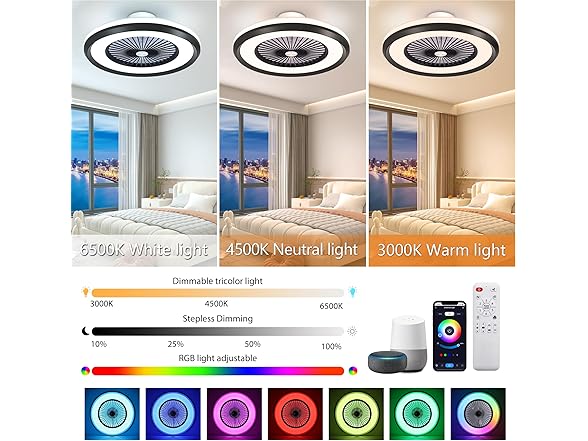 RGB 24" Bladeless Ceiling Fan