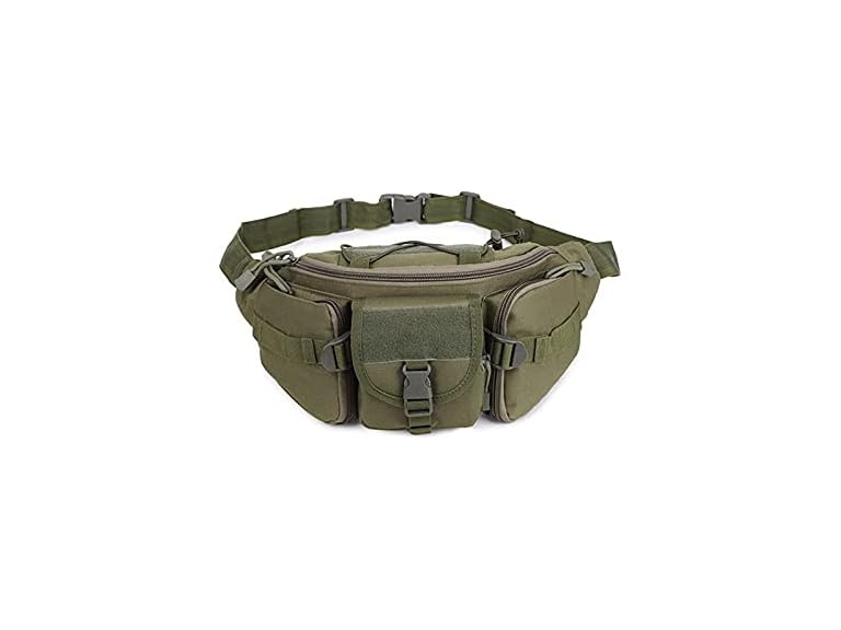 Fanny Pack Waterproof Oxford Waist Bag, Multi Pockets Travel Hiking Running Sports Portable Belt Durable Hip Pack, Outdoor Climbing