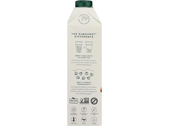Elmhurst, Milk Hazelnut Unsweetened, 32 oz