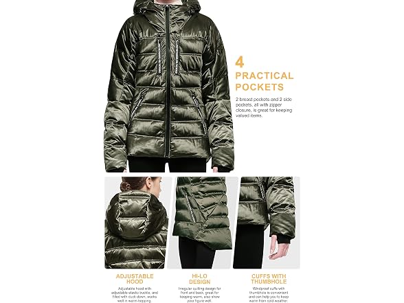 Orolay Women (S) Down Jacket Hood Unique Coat