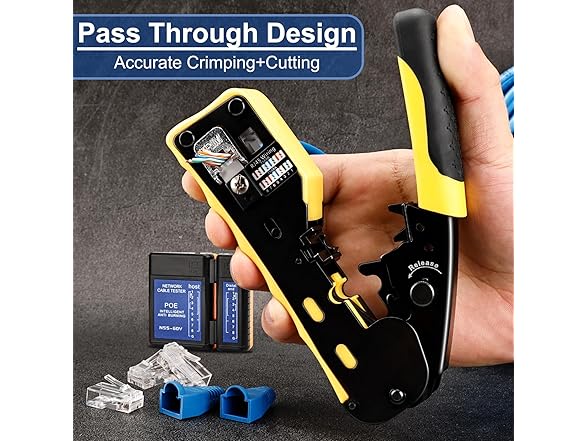 Pass Through RJ45 Crimp Tool Kit