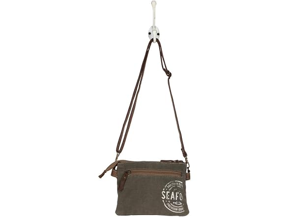Myra Bag Pomerol Upcycled Canvas & Leather Small Crossbody Bag S