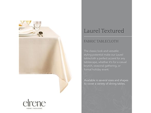 Laurel Solid Texture 60 x 102 Tablecloth