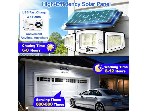 VENSSTNOR Solar Lights Motion Sensor - Gallery 2