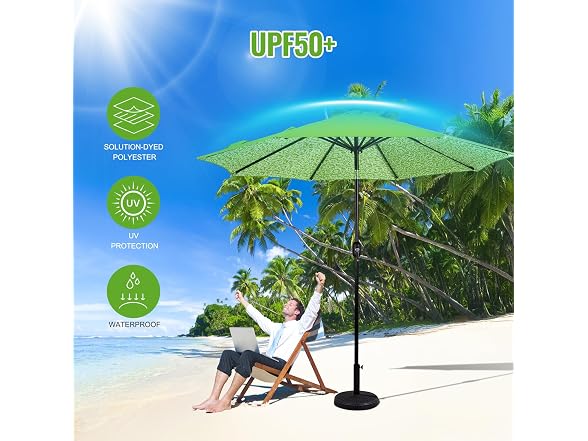 Backyard Expressions 9FT Solar Patio Meadow Green