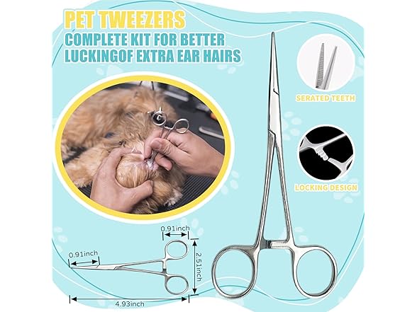 Advanced Pet Ear Powder with Professional 5" Hair Puller
