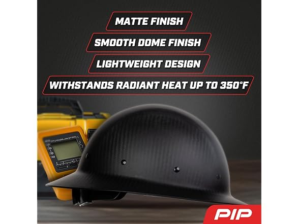 PIP Wolfjaw Full Brim Hard Hat with Matte Carbon Fiber