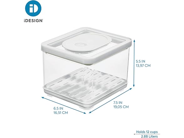 iDesign Fridge Produce Bin, Clear/White