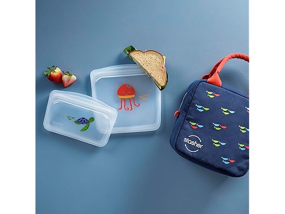 Stasher Reusable Food Storage Bags w/Lunch Bag