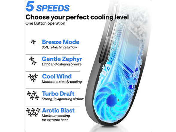 Rechargeable 4000 mAH Portable Fan Necklace