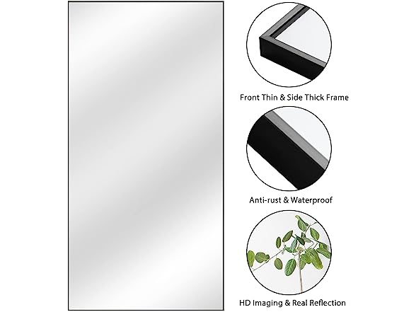 NeuType Full Length Mirror Hanging or Leaning, No Stand