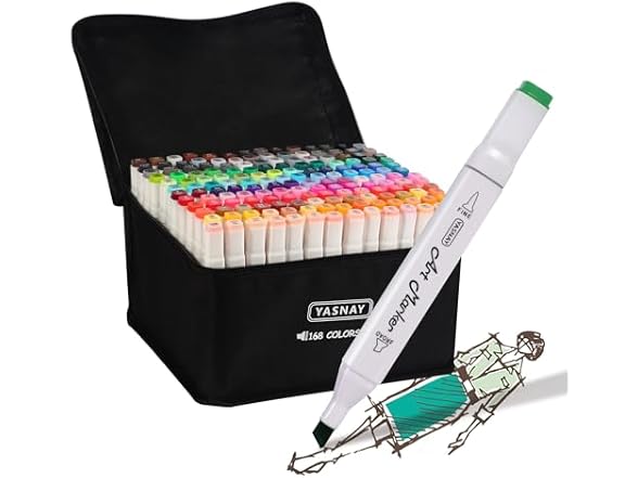 YASNAY Alcohol Markers, 168 Colors