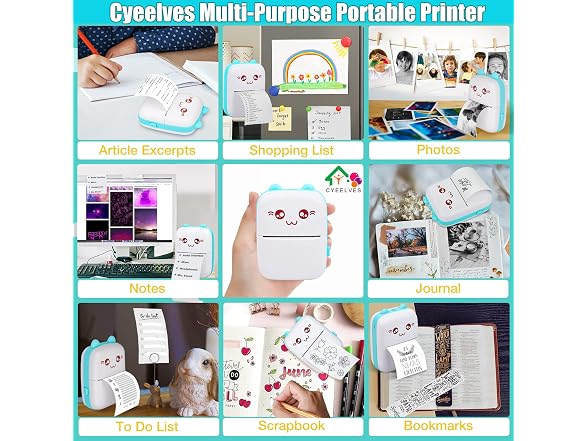 Cyeelves Cyeelves Mini Printer Portable, Pocket