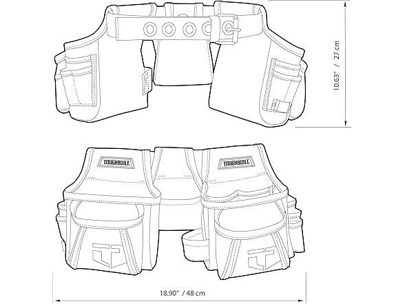Toughbuilt TB-304-4 Handyman Tool Belt - Hang Tag - Box - E