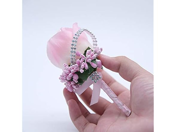 BUUEERR Pack of 2 Satin Rose Boutonniere