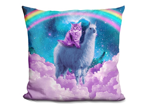 LiLiPi Brand Rainbow Llama - Cat Pillow