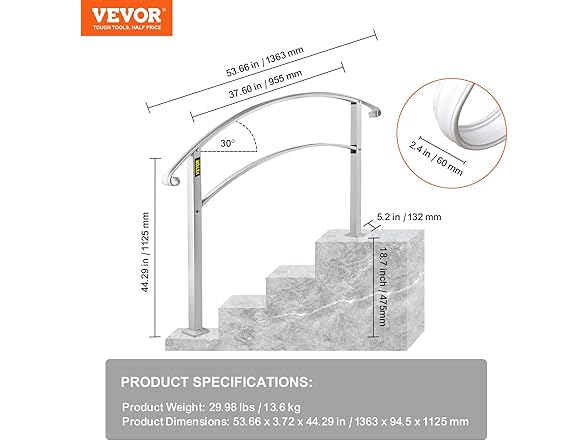 VEVOR Handrails for Outdoor Steps