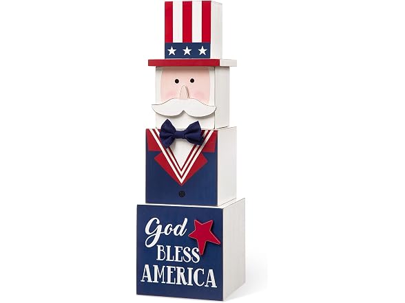 Glitzhome 4th of July Patriotic Porch Decor