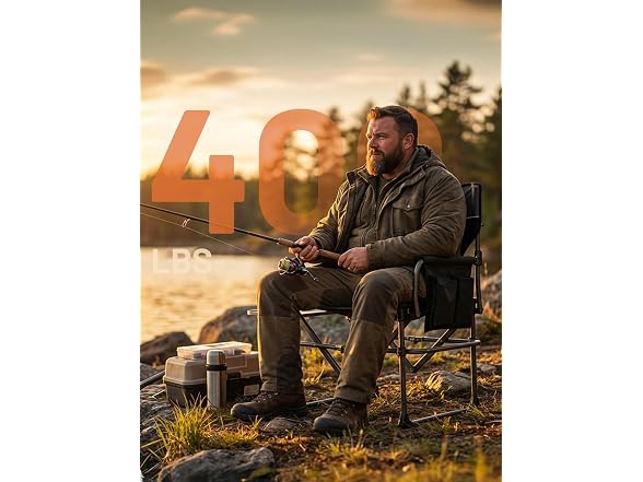 TIMBER RIDGE Black Heavy Duty Camping Chair