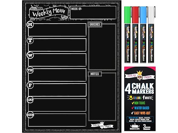 Magnetic Dry Erase Menu Board 2-Pack
