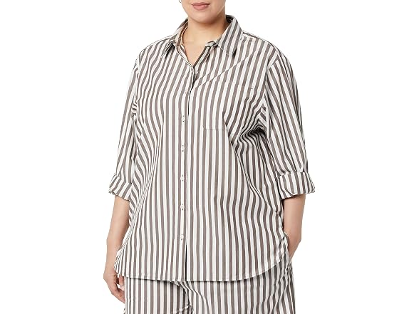 The Drop Kendra Fit Long Shirt, Coffee