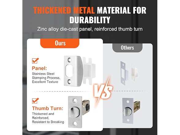 VEVOR Front Door Handle, Satin Nickel