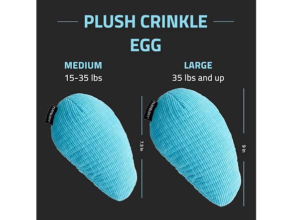 Playology Plush Crinkle Dog Toy - Medium Crin