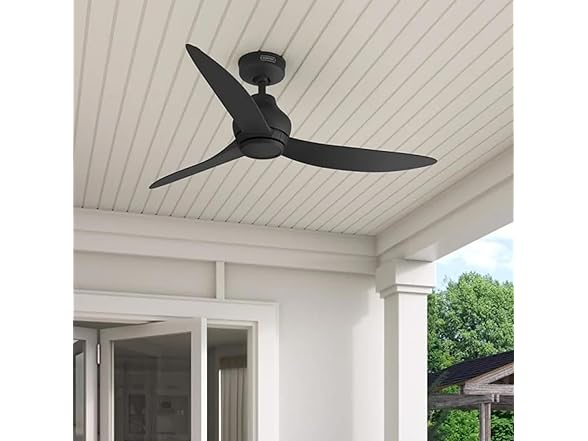 unter Fan 52 Inch Matte Black Indoor/Outdoor Ceiling fan - Gallery 3