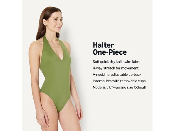Amazon Essentials Women Halter One Piece Swimsuit