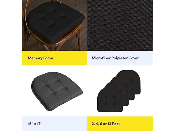 Solid Memory Foam Chair Cushions