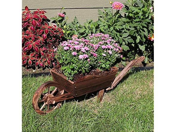 Sunnydaze Decor DSL-674 Wheelbarrow Garden Planter
