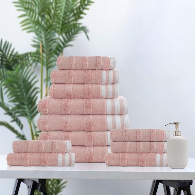 12-Piece Jacquard Stripe Kyoto Towel Set - Gallery 17