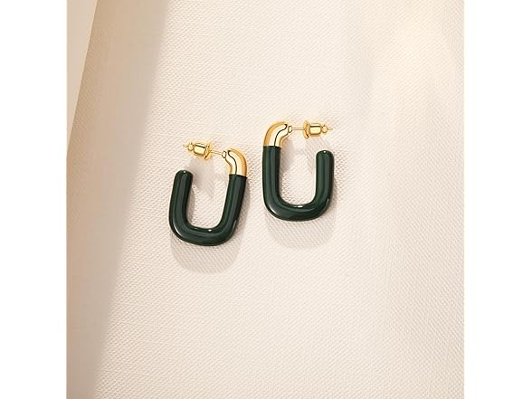 POSUR Rectangle 14K Enamel Earrings