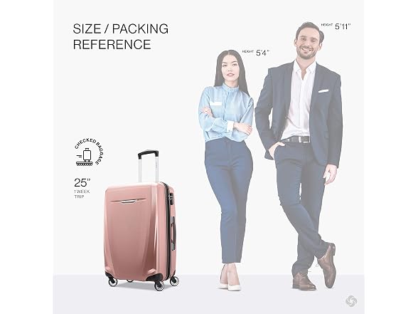 Samsonite Winfield 3 DLX Hardside Luggage 25-Inch, Rose