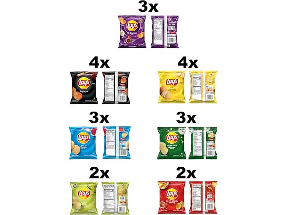 Lay's Potato Chips Variety, 1 oz Bags, (21 Pk)