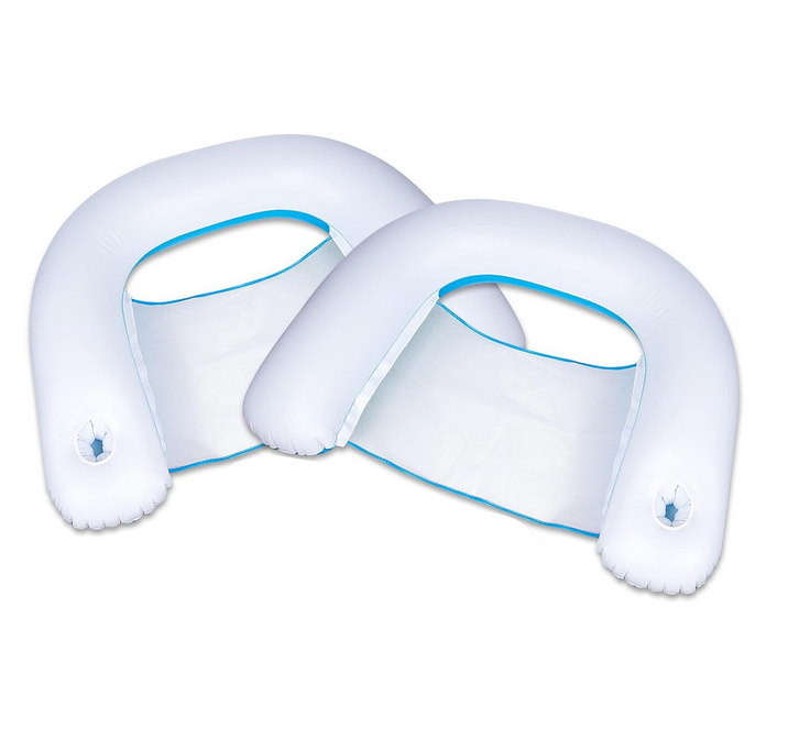 Zone Tech PA0014 Inflatable 2 Pool Chairs White/Blue - Gallery 4