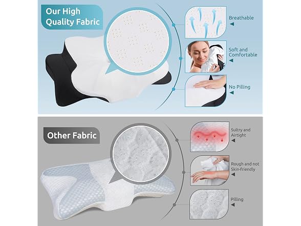 DONAMA Cervical Pillow Black Queen Size