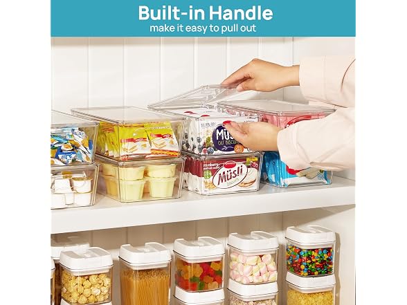Vtopmart 4pcs Kitchen Clear Stackable Storage Bins