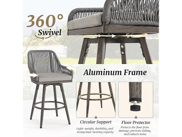 Cozyman BC2216026042741 outdoor bar stools (Open Box) - Gallery 6