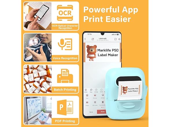 Mini Bluetooth Label Maker Barcode Printer
