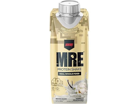 REDCON1 MRE Ready to Drink Protein Shakes, Vanilla Milkshake