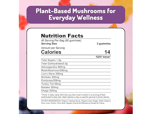 Ashwagandha and Mushroom Gummies