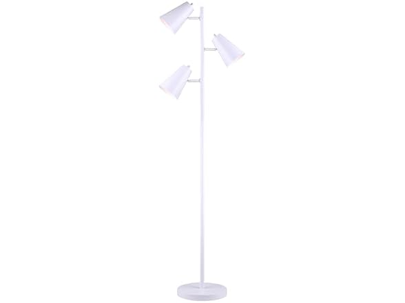 3 Light Floor Lamp White 67"