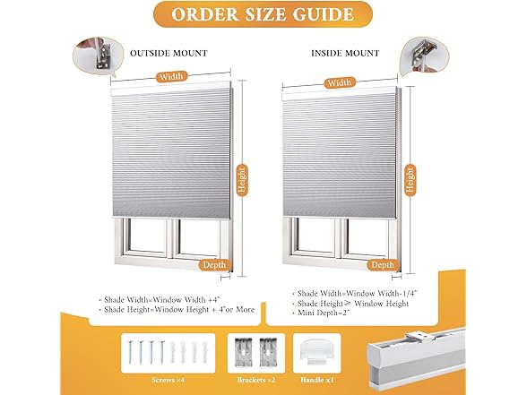 Atxbyoh Cordless Blackout Cellular Shades for Indoor Windows