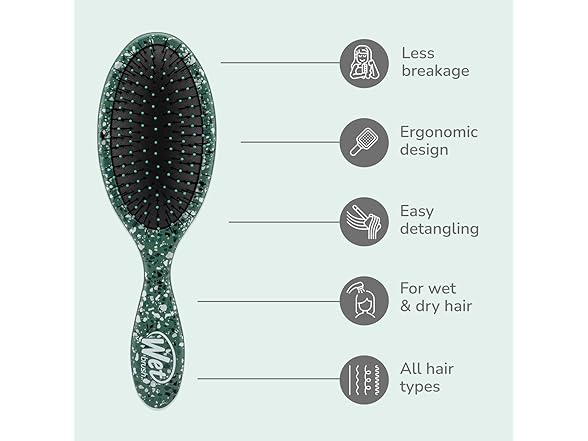 Wet Brush Original Detangler Hair Brush - Supercharged Emerald 