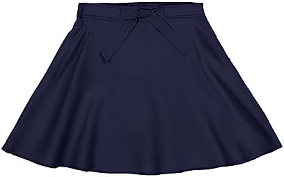 IZOD Girls' School Uniform Pull-on Scooter Skirt with Undershorts, Knit Waistband & Functional Pockets, Wrinkle Resistant, Navy Skater, 16