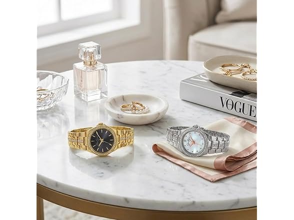 Jessica Simpson Watch Round Crystal Dial