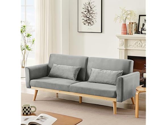 DKLGG Grey Futon Sofa Bed