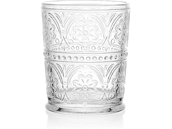 Darbie Angell Wanderlust Set of 4 Double Old Fashioned Glasses, Everyday Drinkware, 9.5 ounce